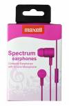 Maxell Spectrum In Line Microphone Earphones Pink 303620